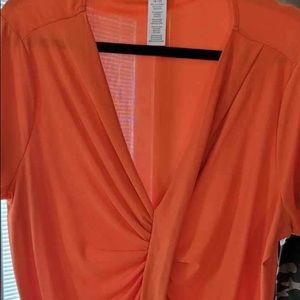 Orange plus size blouse